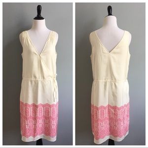 Banana Republic TALL silk pink & cream dress